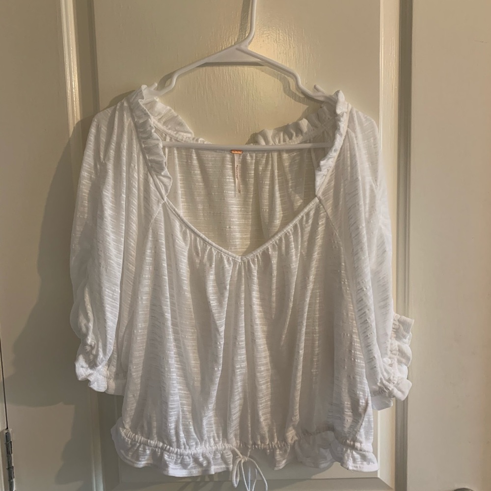 Free People White Crop Top